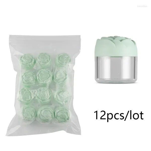 Bouteilles de rangement 12pcs / ensemble 20 g de pots en plastique en plastique vide 5 couleurs 5 couleurs de fleur de rose contenants cosmétiques avec couvercles à vis