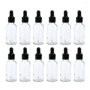 Bouteilles de stockage Flacon de parfum en verre de 12 x 30 ml avec pipette compte-gouttes pour la beauté du massage