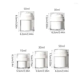 Bouteilles de rangement 15/30/50 ml Jar cosmétique Crème acrylique Rempilable Vacuum Bottle Press Style Filals Airless