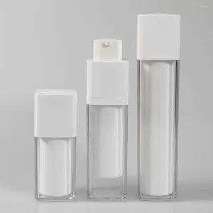 Bouteilles de rangement 15/30/50 ml LOLITION VIDE AIR SANS AIR SANS LAYER DOUBLE CHAPPET Square Refipillable Travel Cosmetic Container Pompe Pompe