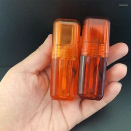 Opslag Flessen 15/40 stks Vierkante 4.5 ml Clear Rode Lipgloss Wand Buis Cosmetische Oranje Container Met stoppers Lege Lipgloss Buizen Shell