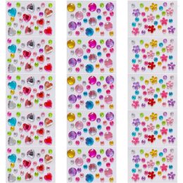 Bewaarflessen 15 vellen bling-juwelen cartoon edelstenen stickers multifunctioneel kunststof draagbaar voor doe-het-zelf