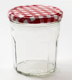 Bouteilles de stockage 150 ML/250 ML/400 ML bocaux à confiture en verre à large ouverture avec couvercles à carreaux rouges paquet de 12