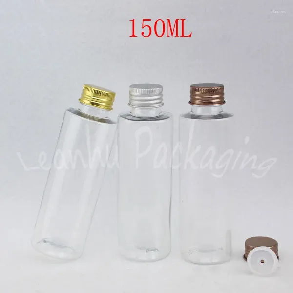 Bouteilles de rangement 150 ml bouteille en plastique transparent capuchon en aluminium CAPLE 150CC CHAMPOOW / LOTION EMBACKAGE CONTACTER COSMETIQUE (40 PC / LOT)