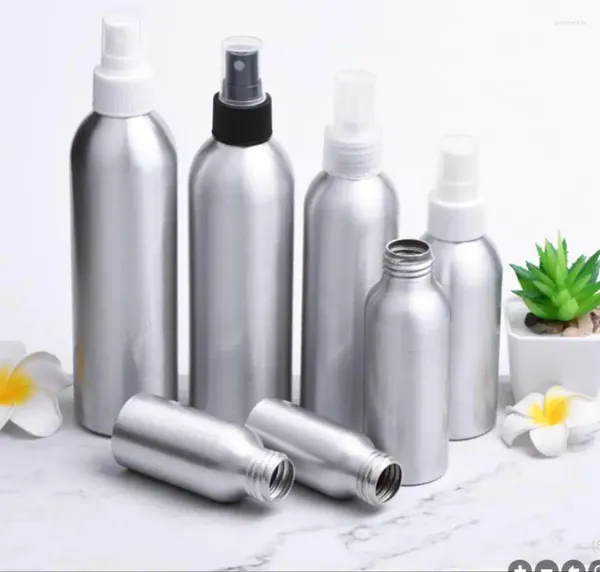 Bouteilles de rangement 150 ml200 ml bouteille en aluminium Pumple à brume en métal Pumple Perfume Fasial Toner Toilet Fleur Pergrance