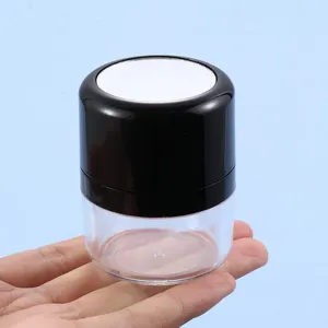 Opslagflessen 15 g draagbare losse poederbox met spiegel/champignon spons puff funderingskast