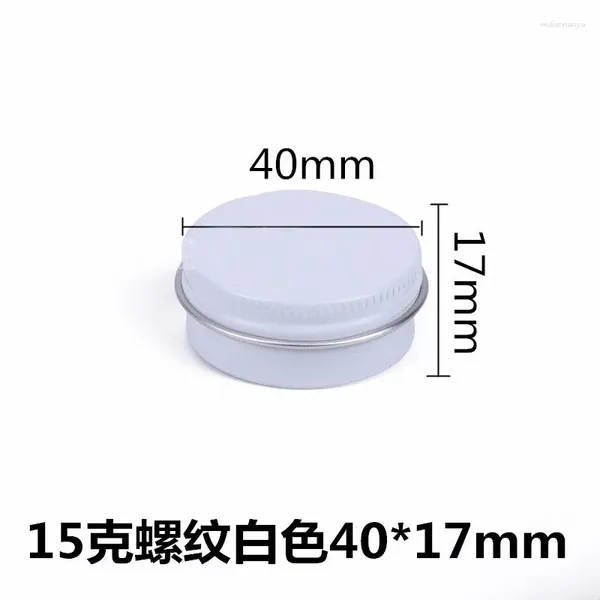 Bouteilles de stockage 15ml 15g Cosmétique Blanc Aluminium Recharge Cas Maquillage Crème Conteneurs Nail Artisanat Boîte Bougies Parfum Métal Tin Pot