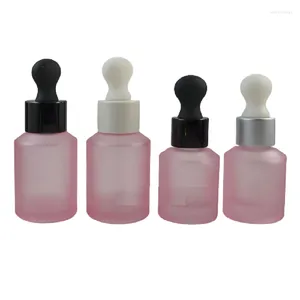 Opslagflessen 15 ml 30 ml matroze roze glasrefilleerbare fles cosmetische verpakkingscontainer lege essentie emulsie rubberen druppel flacons