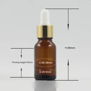 Bouteilles de rangement 15 ml de bouteille en verre ambre avec pipette comprenant une impression en gros de l'écran