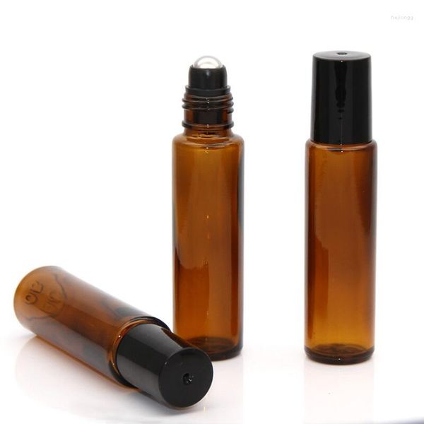 Bouteilles De Stockage 15 ml Vide Brun Rouler Sur Verre Bouteille D'huile Essentielle Récipient De Liquide Cosmétique Avec Roller Ball LX2546