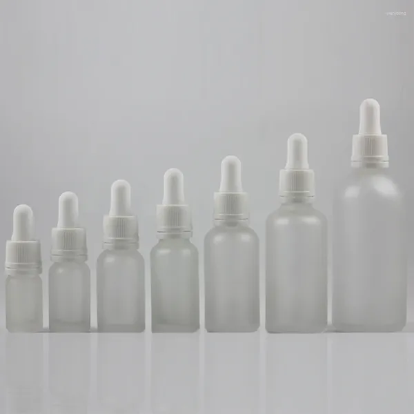 Bouteilles de rangement 15 ml de pipette liquide en verre givré vide 0,5 oz de soin cosmétique de soins de la peau de soins de la peau