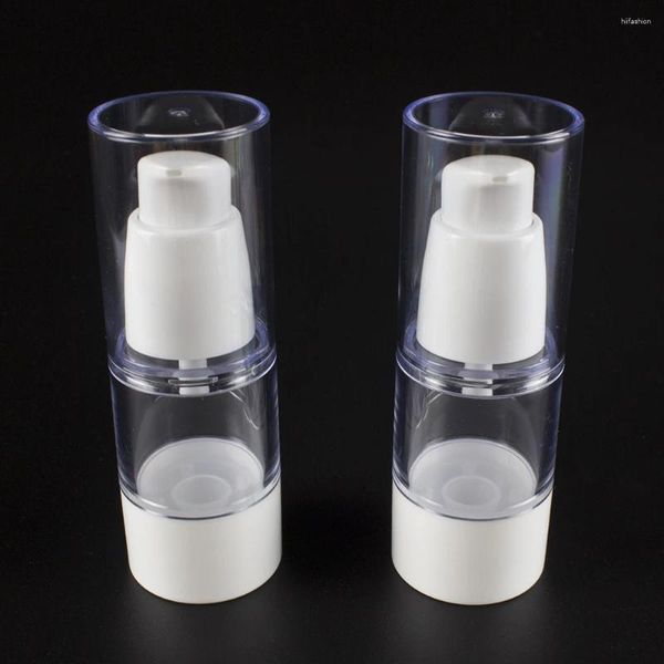 Bouteilles de rangement 15 ml de pompe à vide vide bouteille cosmétique mini lotion transparente verre sans air 0,5 once