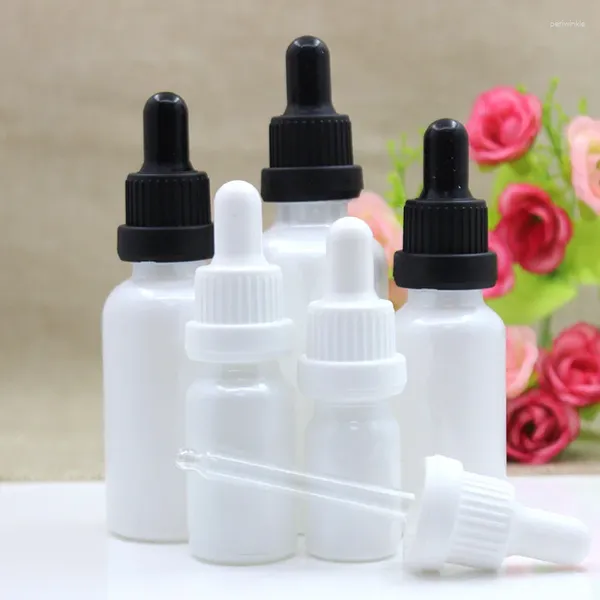 Botellas de almacenamiento 15 ml Pearl White Glass Bottle Botella Tóner Esencia de agua Humedad Aceite líquido Sero Piel hialurónica Embalaje carecosmético