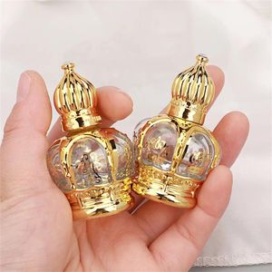 Botellas de almacenamiento 15 ml de botella de perfume recargable Gold Gold Essential Oil Roller Glass Roll-On Portable Mini Cosmetics Contenedor