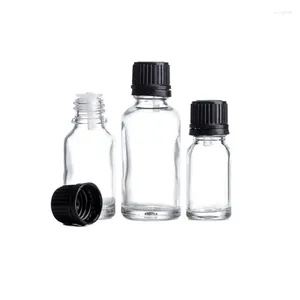 Bouteilles de rangement 15 ml bouteille d'emballage en verre transparent transparent 10 ml d'huile essentielle 30 ml d'échantillon cosmétique toner 24pcs