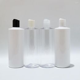 Opslagflessen 15 stks 400 ml Lege Plastic Wit Helder Met Disc Top Cap Shampoo Douchegel Vloeibare Zeep HUISDIER Cosmetische