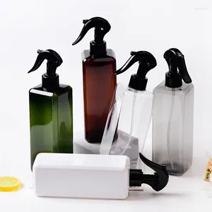 Botellas de almacenamiento 15pcs 500ml botella de plástico blanco cuadrado vacío con rociador de gatillo recipiente cosmético mistio de agua perfume