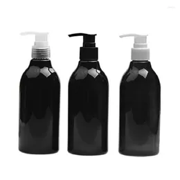 Bouteilles de rangement 15pcs bouteille en plastique brillant noir vide 300 ml de compagnie de compagnie de compagnie de la pompe claire blanche shampooing de lotion cosmétique