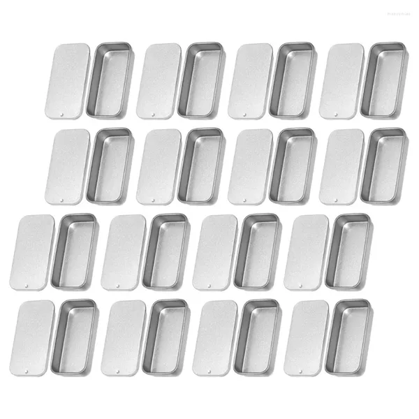 Botellas de almacenamiento 16 PC Box Push-Pull Catinas de metal Tapa Tinjes de caramelo Tins Pequeños contenedores Jar Objetos portátiles Tapa del soporte