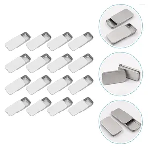 Botellas de almacenamiento 16 PC Box Push-Pull Tins portátiles Cajas multifunción Cajas de hilo dental de tapa de metal pequeña tapa de tapa