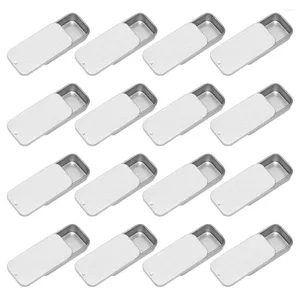 Bouteilles de stockage 16 pièces boîte push-pull petits conteneurs en étain boîtes de bonbons portables porte-bijoux support couvercle en aluminium fer blanc métal