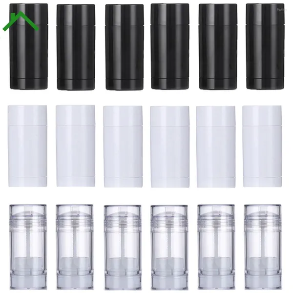 Bouteilles de stockage 18pc 15ml clair vide en plastique rond déodorant conteneur forme fond bâton de remplissage Twist Up Tube