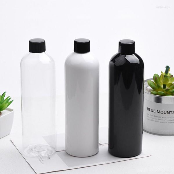 Bouteilles de stockage 18 pièces 400ml bouteille en plastique blanc noir avec bouchon à vis shampooing/Lotion emballage récipient cosmétique vide