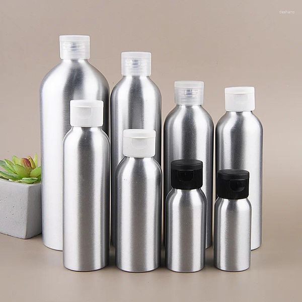 Botellas de almacenamiento 1 botella de loción de aluminio de aluminio con tapa de flip -tapa vacío de muestra de contenedor de contenedores para champú de crema de maquillaje