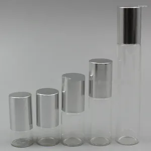 Bouteilles de rangement 1 ml 2 ml 3 ml 5 ml 10 ml Rouleau en verre transparent sur la bouteille Huiles essentielles Masse pour les yeux
