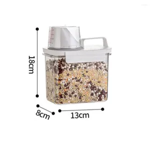 Botellas de almacenamiento 1pc 1100/1800/2300ml Caja de alimentos sellada Cereal Dulces Frascos secos con tapa Taza Contenedores de nevera Organizador de cocina