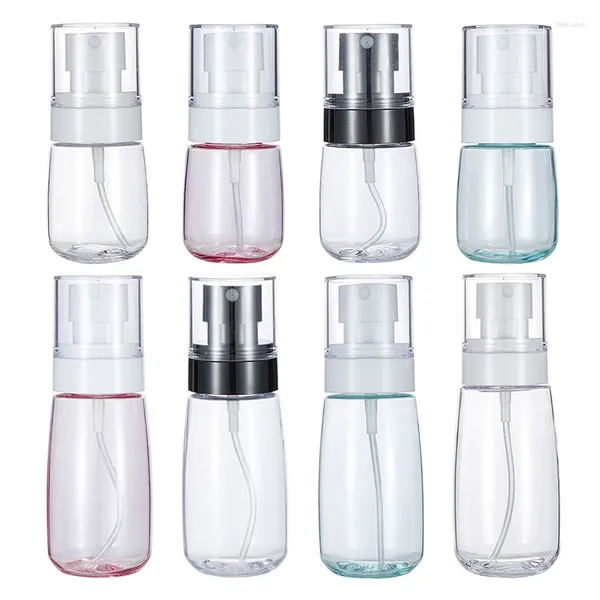 Bouteilles de rangement 1pc 30/60 ml vide rechargeable en plastique transparent pompe pompe pulvérisation bouteille liquide d'alcool liquide contenant