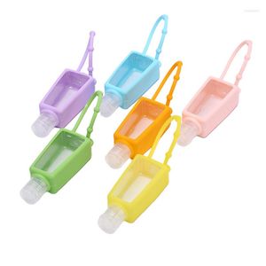 Botellas de almacenamiento 1PC 30ml Cute Silicone Mini Hand Sanitizer Gel Holder Desmontable Safe Travel Shampoo Dispensador de jabón Botella