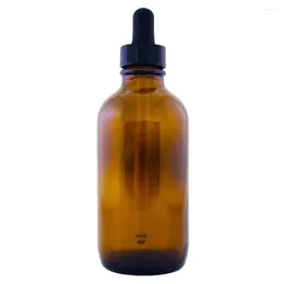 Bouteilles de stockage 1pc 4oz verre ambré avec compte-gouttes 120ml conteneur vide bouteille rechargeable produits chimiques de laboratoire