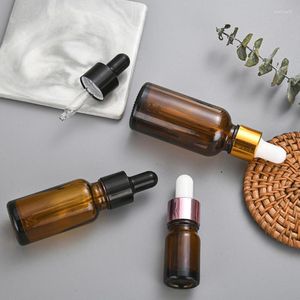 Botellas de almacenamiento 1pc 5/10/15 ml de vidrio vacío Tintura de viaje con goteros para los ojos a prueba de fuga mini pequeño pequeño caída transparente