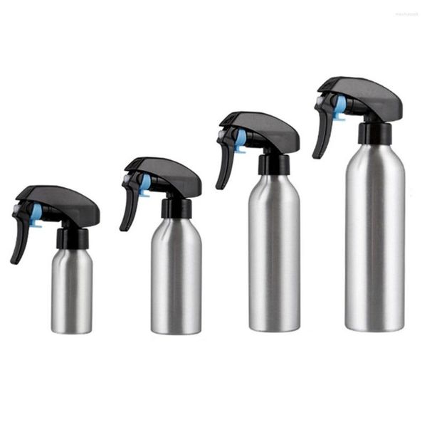 Botellas de almacenamiento 1 unid 50/100/150/250 ml Pulverizador recargable de metal Botella de spray de aluminio Peluquería Agua Herramienta de peinado