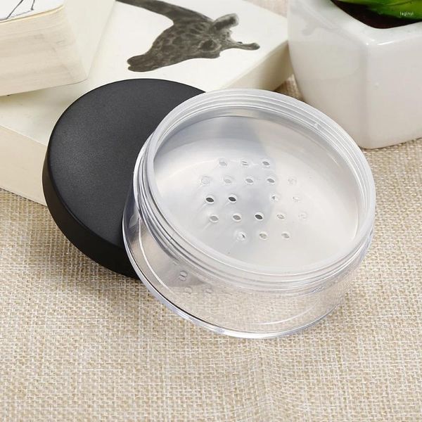 Bouteilles de stockage 1pc 50g boîte de poudre en plastique portable poche vide pot en vrac avec tamis cosmétique voyage maquillage pot tamis conteneur