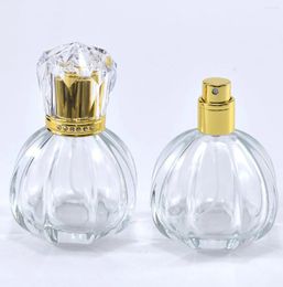 Bouteilles de stockage 1PC 50ml Style citrouille bouteille de parfum Portable vide rechargeable vaporisateur verre clair pour voyage fine brume atomiseur