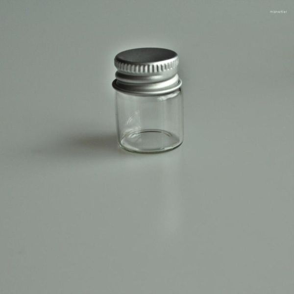 Botellas de almacenamiento 1pc 5ml Vidrio con tapa de aluminio Frascos de frascos de botellas de deseos pequeños vacíos