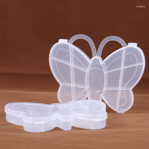 Bouteilles de stockage 1PC Boîte de finition Bijoux Transparent en plastique Dessin animé Mini taille Petit papillon Forme JF 0679