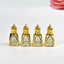 Bouteilles de rangement 1pc bouteille de parfum 12 ml rouleau en verre portable sur embouteillement d'emballage en or mini récipient d'huile essentielle mélange rouleau vide