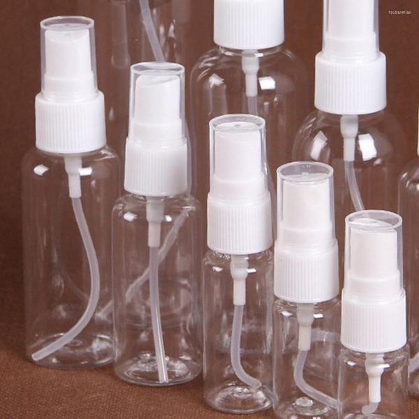 Bouteilles de stockage 1pc en plastique PET bouteille de pulvérisation vide 10/20/30/50/100ml conteneur rechargeable Portable Transparent voyage Camping bouteille