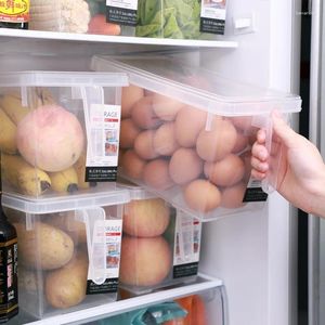 Bouteilles de stockage 1PC en plastique transparent grand réfrigérateur boîte de rangement scellé bac à légumes fruits et légumes grande cuisine recueillir conteneur
