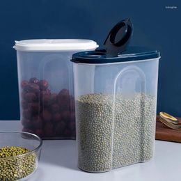 Opslagflessen 1Pc Praktische Plastic Transparante Graan Verzegelde Tank Keuken Granen Dispenser Droog Voedsel Container Met Deksel