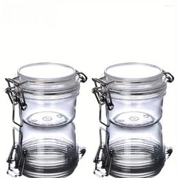 Bouteilles de rangement 1pc round clear large ore-bouche épreuve de contenant pots de récipient avec couvercle 4,23 oz pour le maquillage de voyage Produits de beauté