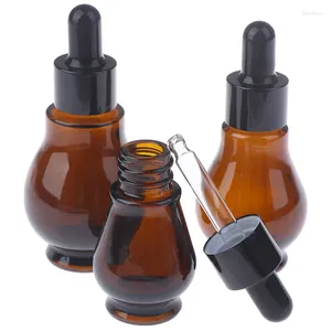 Opslag Flessen 1pcs 10/20/30ml Lege Amber Glazen Druppelaar Met Eye Pipet Voor Essentiële oliën Lab Chemicaliën