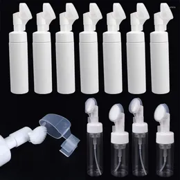 Opslagflessen 1 stks 100 ml-250 ml leeg schuiming met siliconen schuimmassageborstel hoofd gezichtsreinigerspomp dispenser reiscontainers