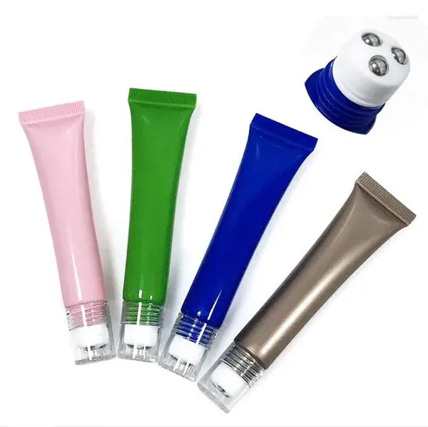 Botellas de almacenamiento 1 unids 20 g Crema de ojos vacía Roll Ball Botella Cuidado de la piel Manguera cosmética Perfume Líquidos Contenedor Recargable Squeeze Tubo suave