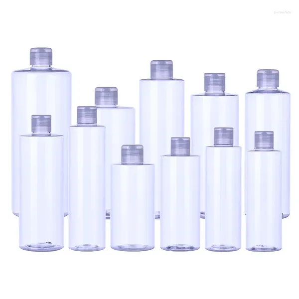 Botellas de almacenamiento 1 PCS 240/1000ml PET transparente recargable Tóner de hombro plano Botella vacía Viajamiento Conveniente de hidrosol Bottling