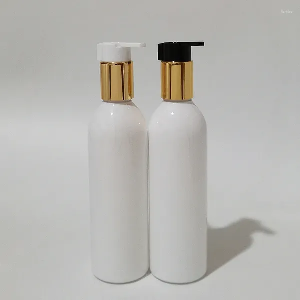 Bouteilles de stockage 1 pièces 250ml vide en plastique Lotion liquide savon pompe conteneur pour soins personnels or cosmétiques conteneurs