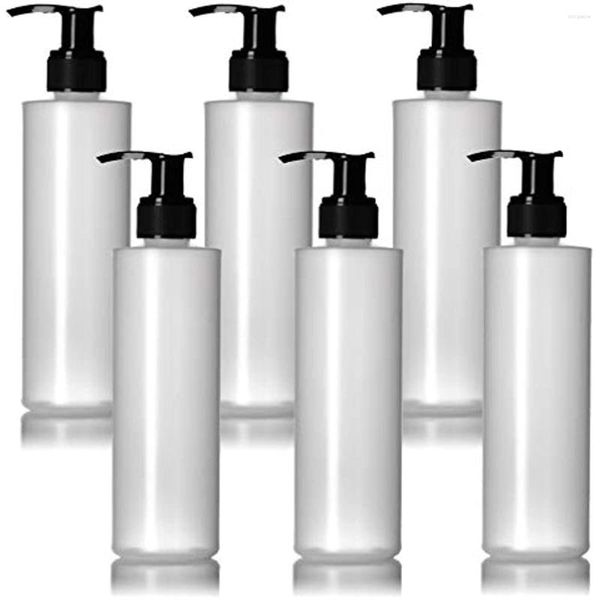 Bouteilles de stockage 1 pièces 250ML bouteille de distributeur en plastique PET givré avec pompe pour lotion et gel douche rechargeable voyage maison